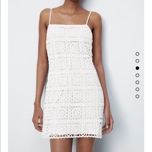 Zara White Crochet Mini Dress